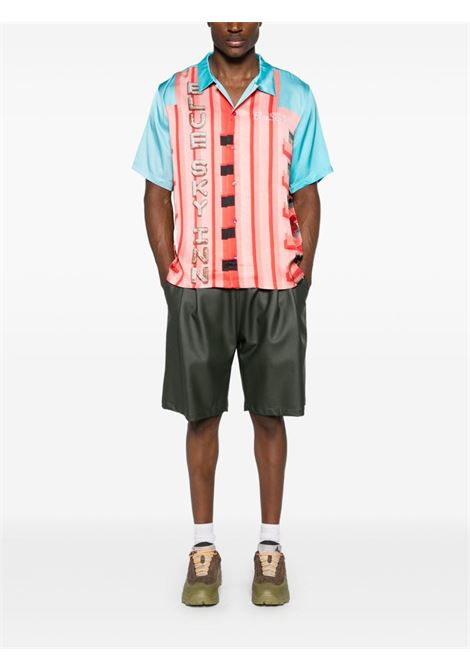 Multicolour Inn Sign-print satin shirt BLUE SKY INN - men BLUE SKY INN | BS2304SH087ISG
